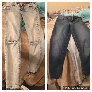 2 pairs jeans bundle set, size 26 ankle length